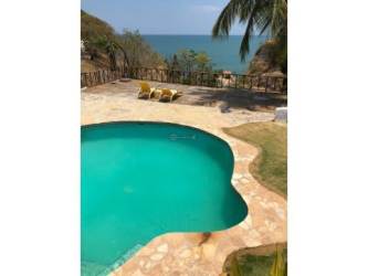 Private swimming pool with tropical landscaping and ocean view Costa Esmeralda Chame Panama