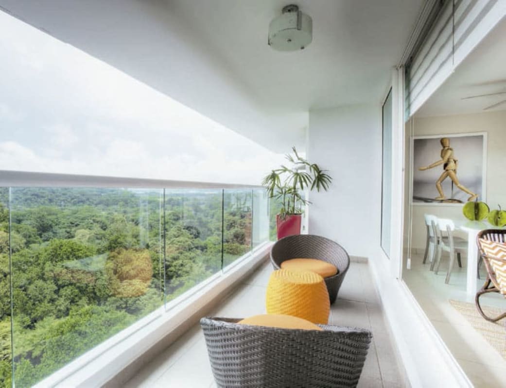 Spacious balcony with panoramic forest view PH Clayton Park II Panama