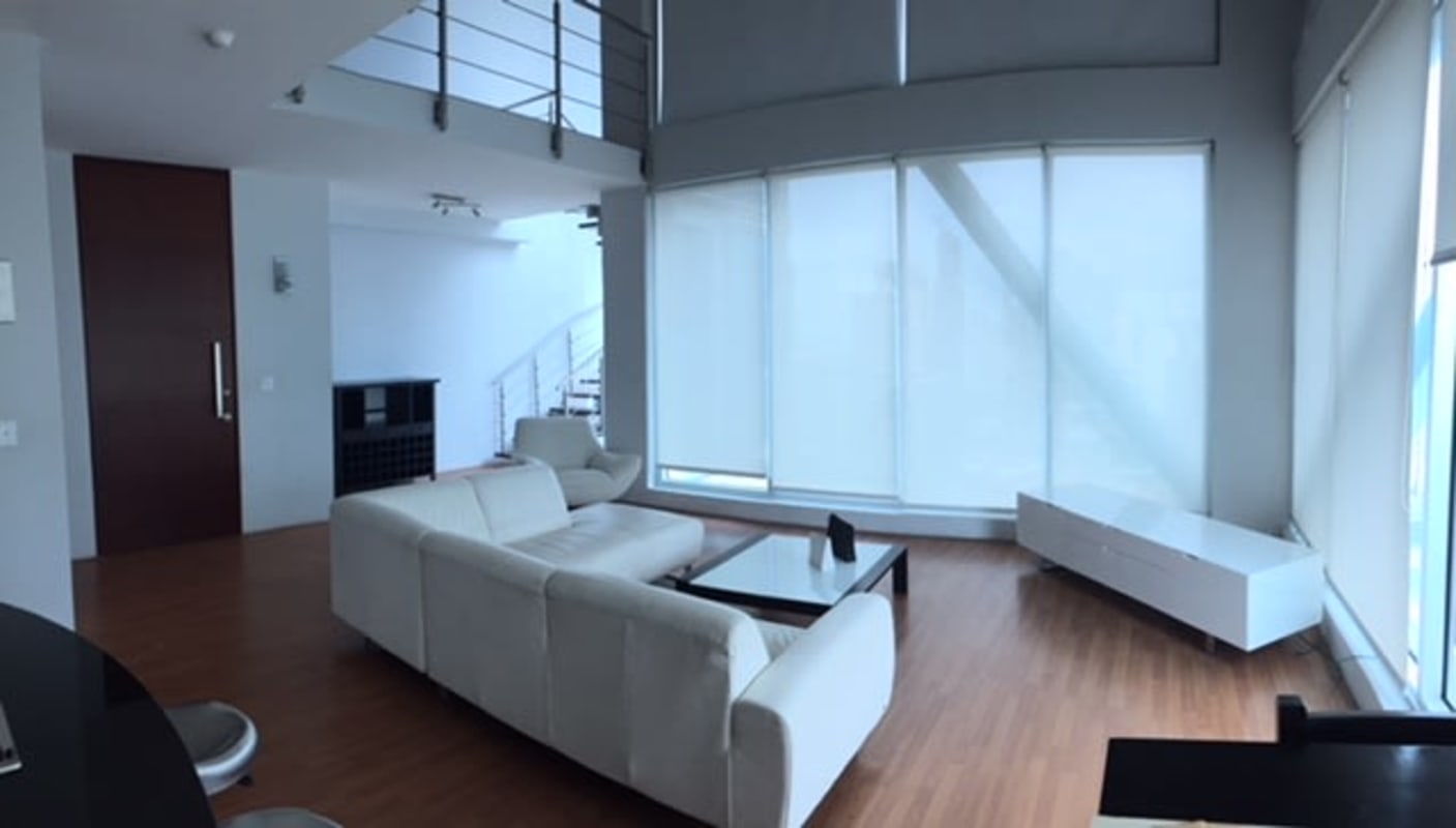 Building amenity indoor pool and gym area at PH Loft 41 Punta Pacífica Panama