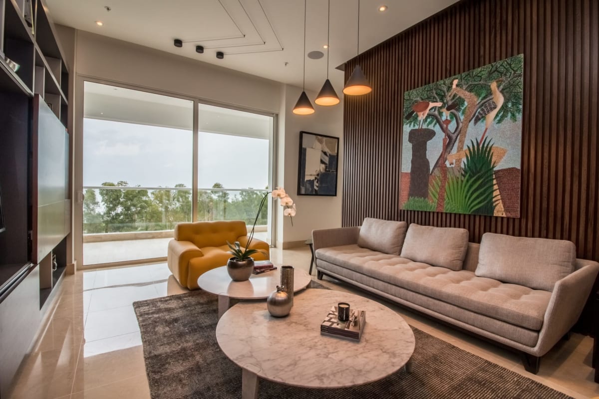 Enclosed glass terrace with city and ocean views in PH Marea II Costa del Este Panama