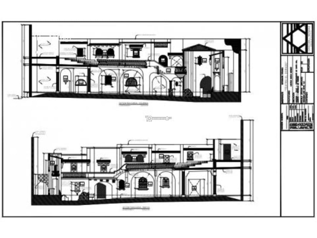 Approved restoration blueprints for historic lot Teatro El Dorado Casco Viejo Panama