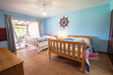 Bedroom with closet, AC and private bath inside Costa Blanca Decameron villa rental Panama