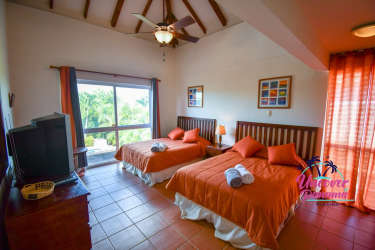 Covered patio with bbq and outdoor dining facing golf fairway in Costa Blanca Royal Decameron