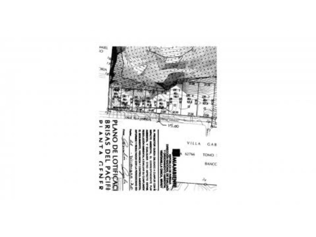 Black white site plan showing lot divisions contours property layout Villa Gabriela Chepo Panama