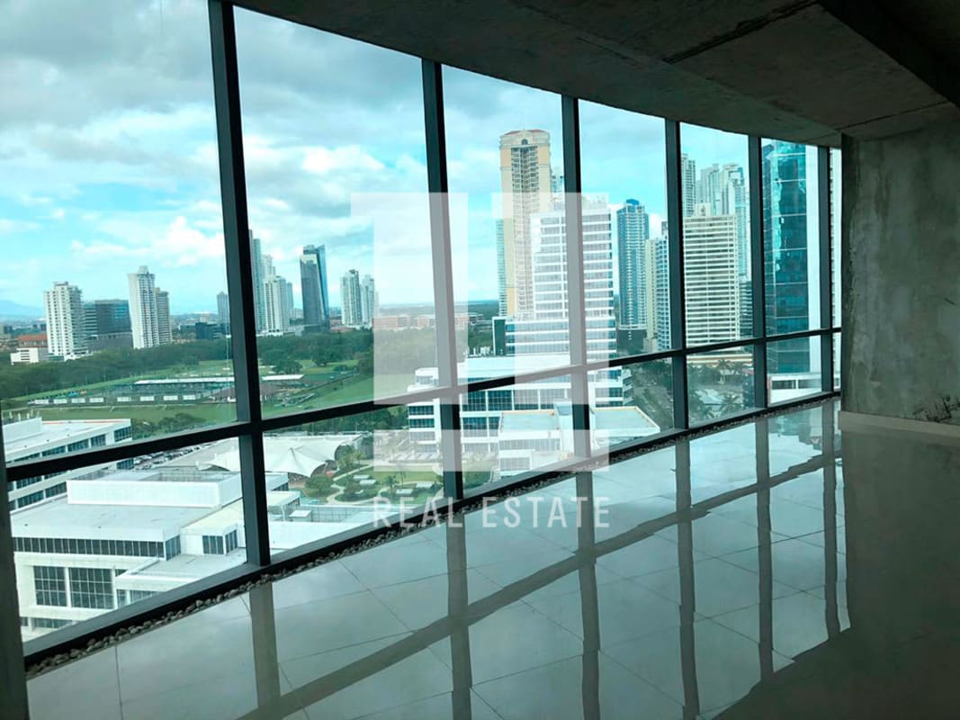 Large open office floor in shell condition with panoramic skyline views Costa del Este