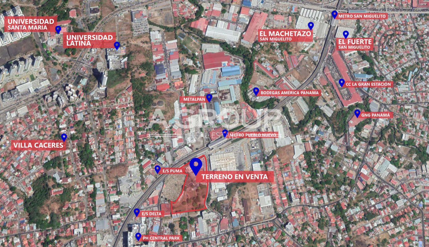 View of expansive urban investment land outlined near universities and transit Panama City development opportunity