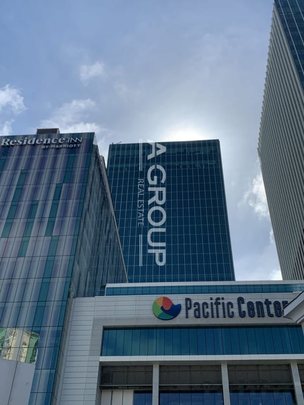 Pacific Center modern glass high-rise office and hotel tower in Punta Paitilla Panama