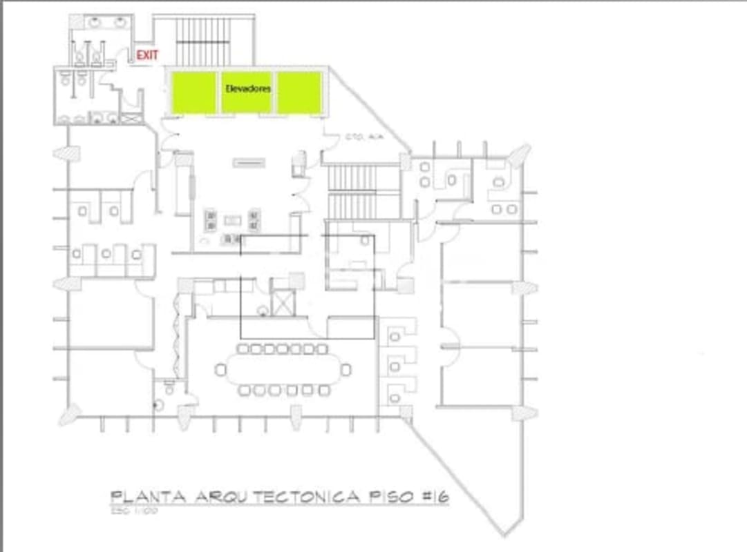 Modern luxury elevator lobby with decorative design at Humboldt Tower business tower in Panama City