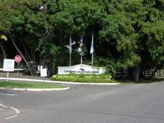 Aerial map of Coronado Beach area showing golf course and property location Panama
