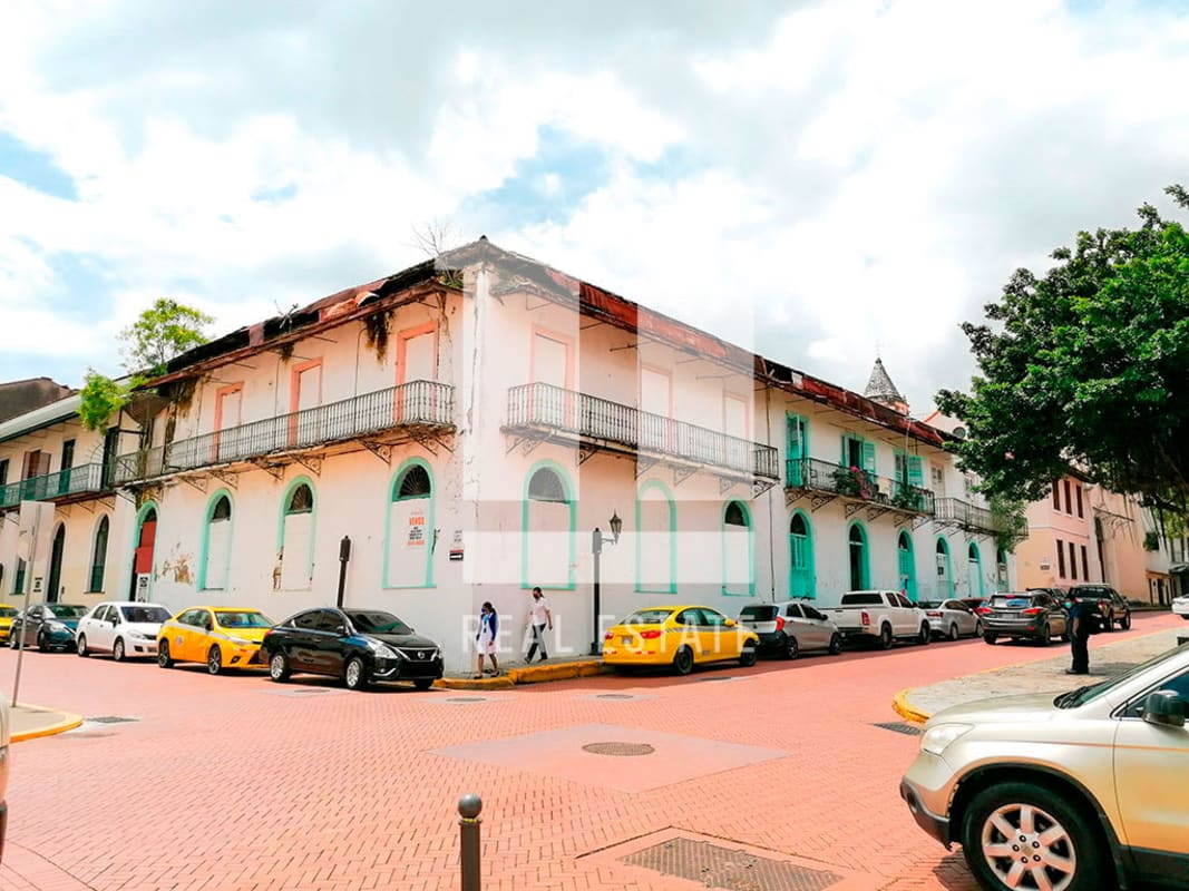 Historical colonial building near Plaza Bolívar San Felipe Casco Viejo Panama City