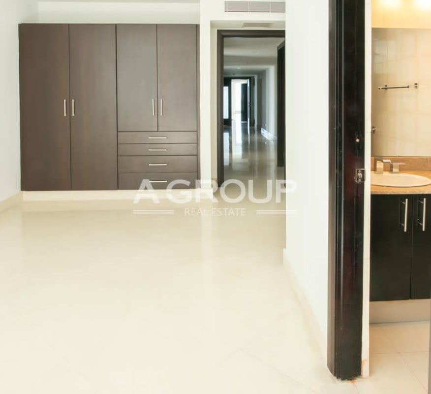 Modern bedroom with custom closets luxury apartment Punta Paitilla Panama