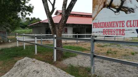 Horse paddock fenced clubhouse site rural Villas Campestres community Panama