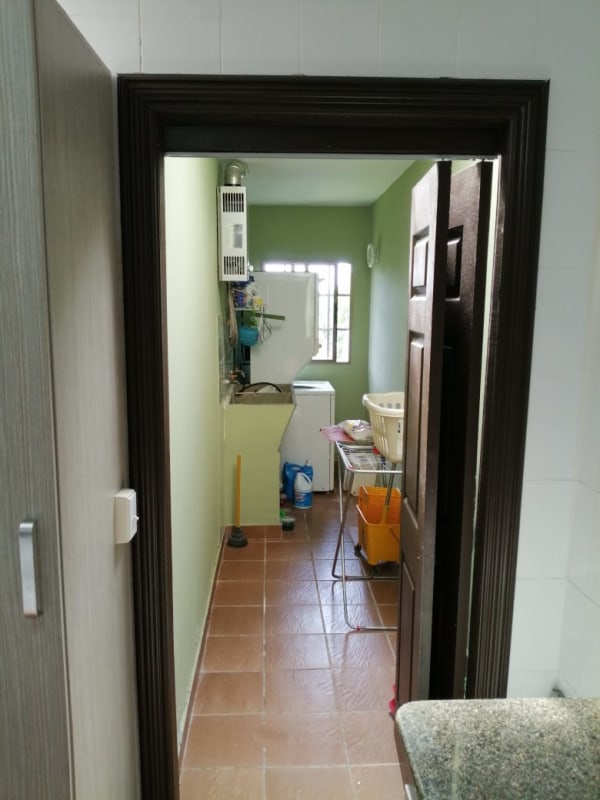 Bedroom with vibrant decor, AC unit and ceiling fan for comfortable living Panama City