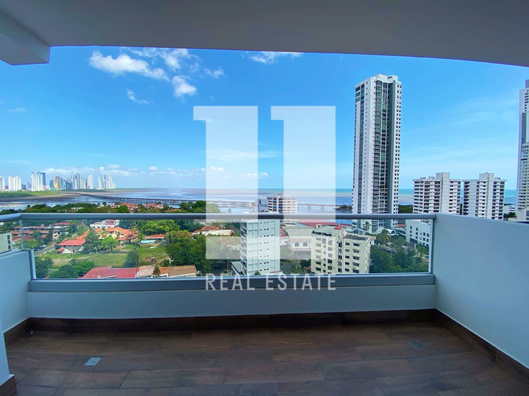 Brand new open concept kitchen with island stainless steel appliances quartz countertops PH Panorama Coco del Mar Panama