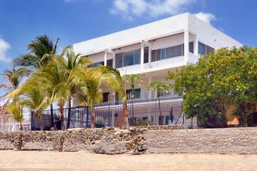 Covered balcony with coastal views in beachfront villa Veracruz Panama