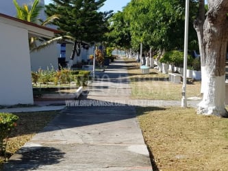 Tropical landscaped walkway in Punta Chame Resort Panama townhouse community