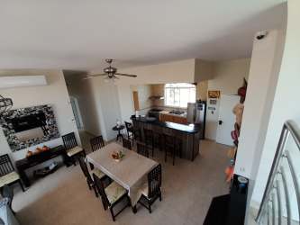 Oceanfront villa aerial with swimming pool garden Punta Chame Panama