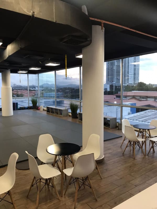 Modern spacious studio with mat flooring and large windows commercial space sale Panama City BMW Tower