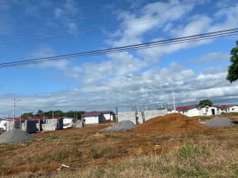 Partial construction site on the plot showing new housing area development potential