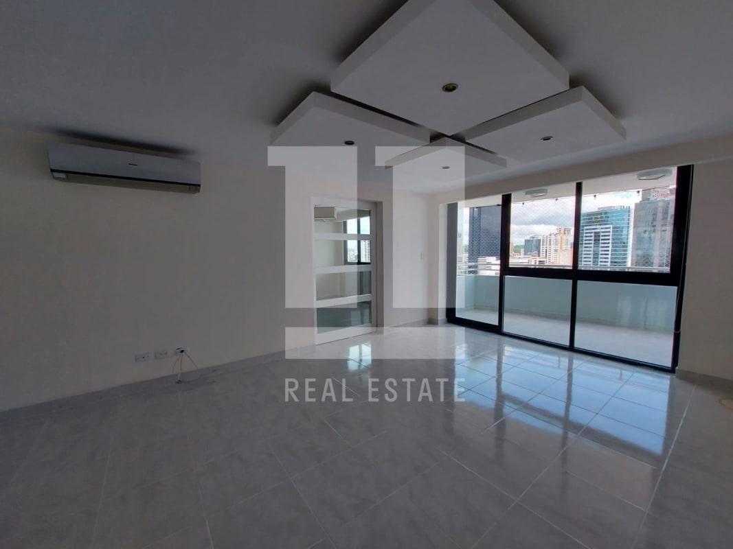 Contemporary guest half bathroom with glass sink at PH Brisas de Marbella Punta Paitilla