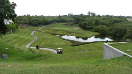 Infinity pool and beachfront social club with loungers at Bijao Panama