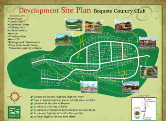 Master planned community site layout map Boquete Country Club Panama