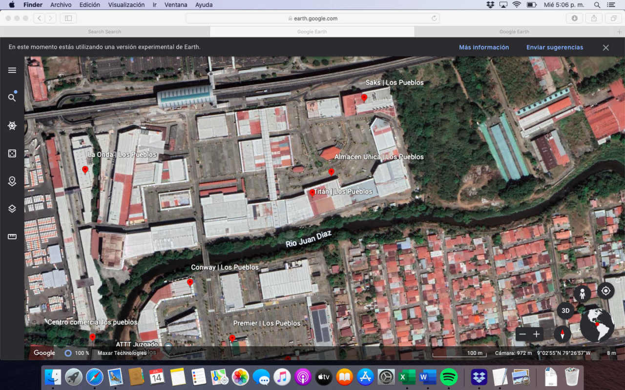 Aerial view of Los Pueblos Shopping Center commercial property Panama City