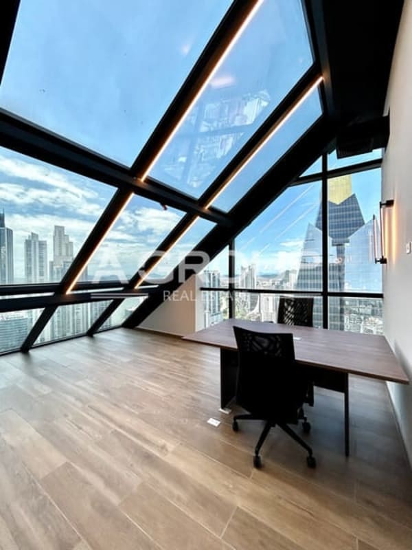 Commercial shell office with skyline and ocean views Tower Financial Center Panama
