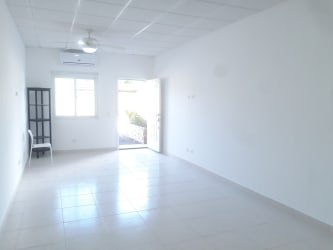 Living room with tiled floor and ceiling fan at Proyecto Rincón del Paraíso, El Farallón, Panama