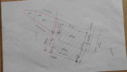 Drone photo showing boundaries of beachfront hotel property in Bucaro Los Santos Panama