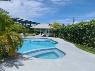 Swimming pool with gazebo and ocean view beach condo Punta Chame Panama for sale