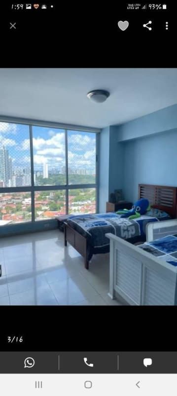 Elegant master bedroom with panoramic sea view windows in PH Coco del Mar Panama
