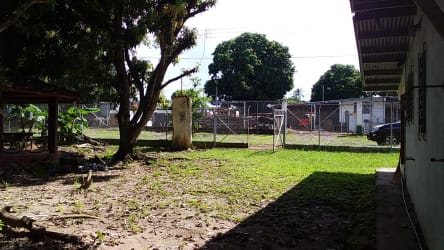 Rustic gazebo surrounded by trees on large shaded lot with garden in Chame Panama
