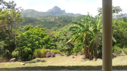 Traditional kitchen with granite countertops and wooden cabinetry in Altos del María