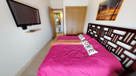 Open-concept living area with ocean views in beachfront condo at Casamar Panama