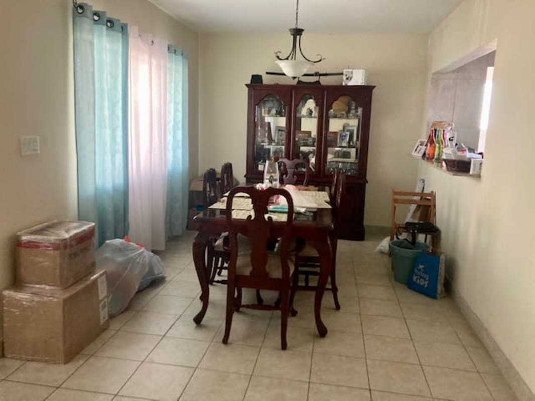 Dining room with large window and access to kitchen Betania Panama