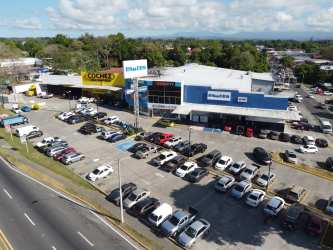 Aerial view of Plazas Mas Commercial Center on Via Panamericana Bugaba Panama