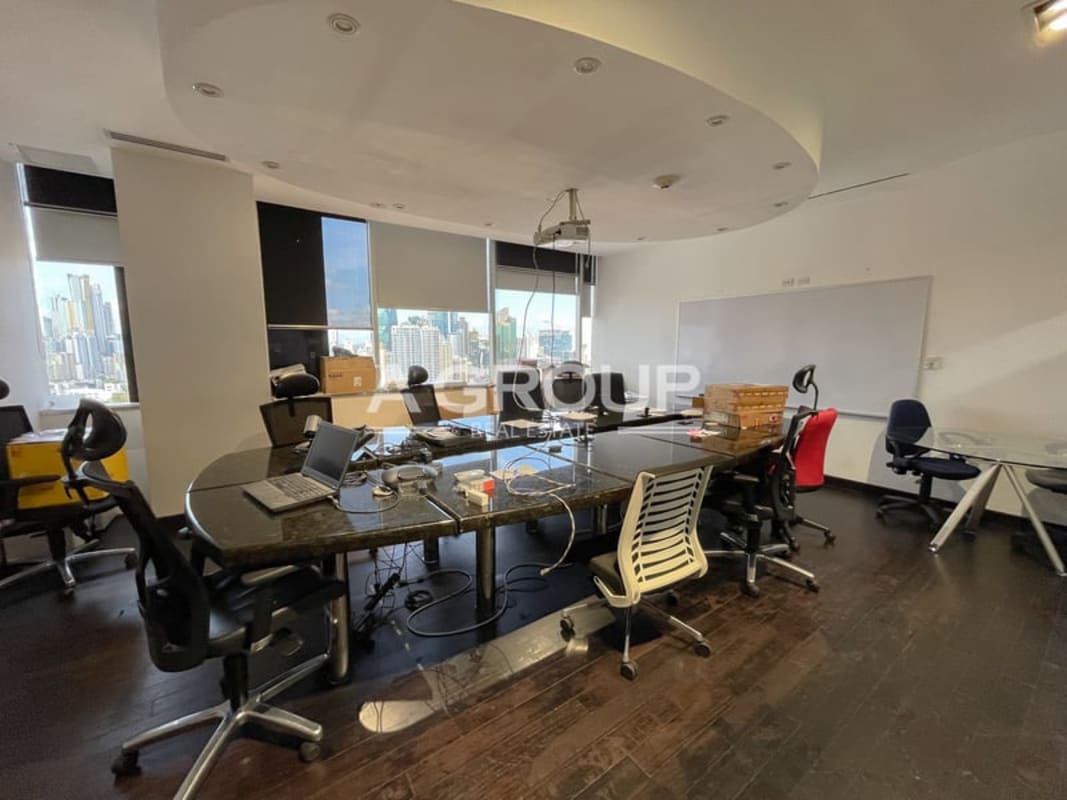 Private office conference room in Torre de Las Americas Panama City skyline view