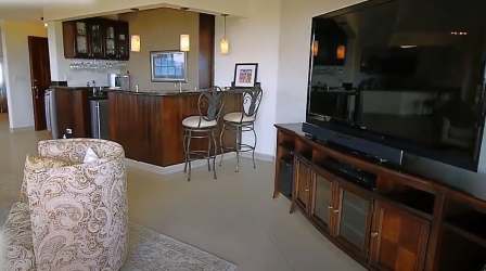 Primary bedroom with ocean view balcony access in PH Las Olas Vista Mar Panama