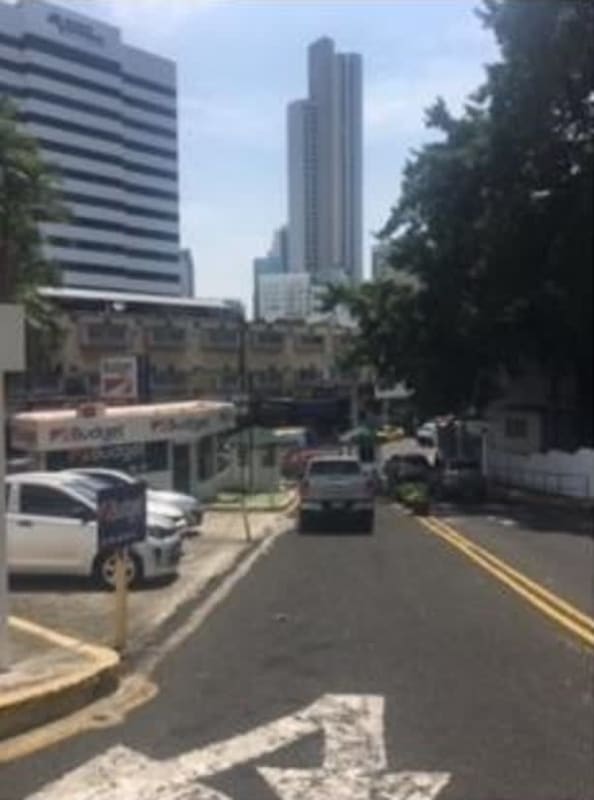 Downtown Panama City scene with high-rise towers near commercial spaces on Via Veneto El Cangrejo