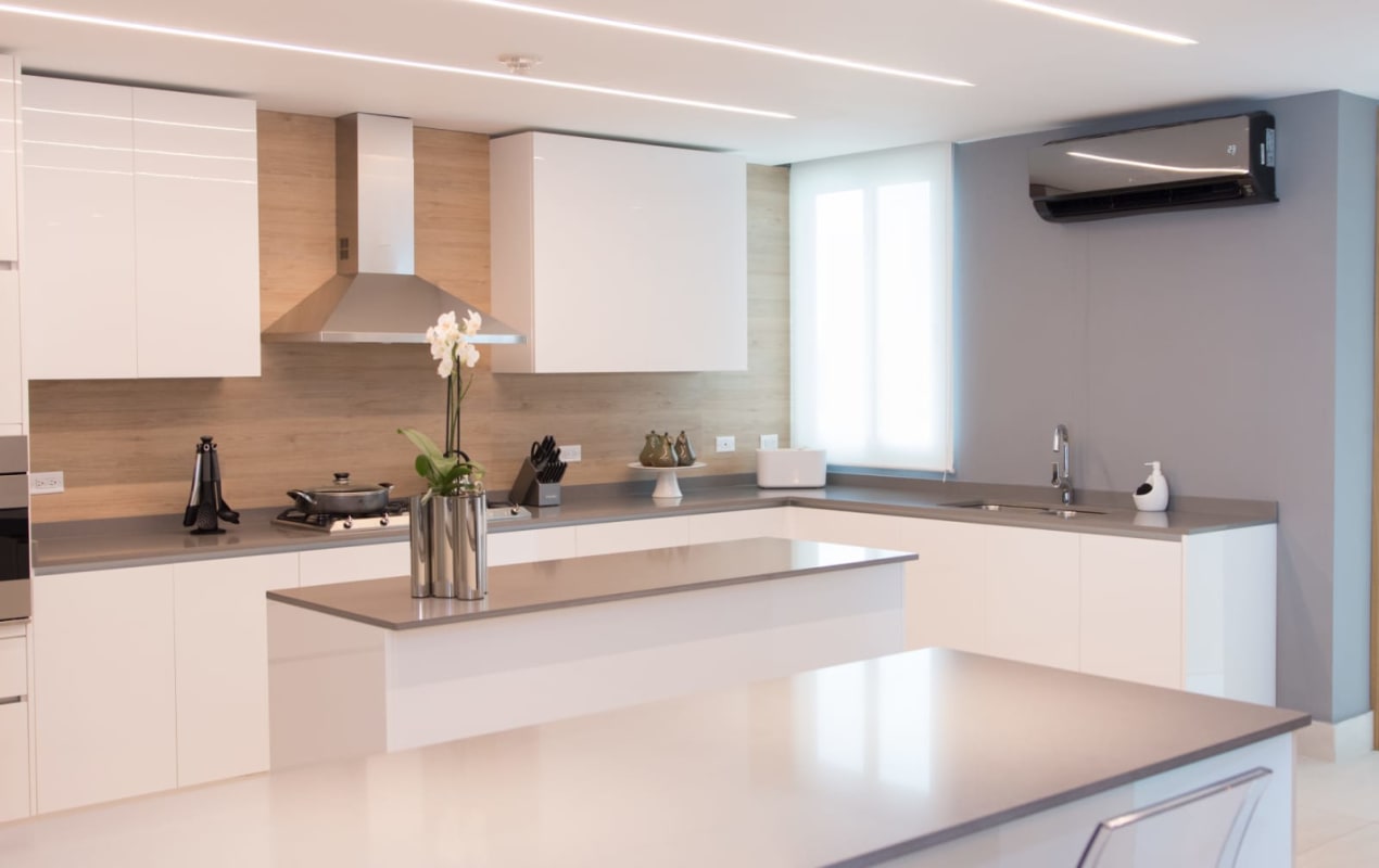 Modern bathroom with glass shower and elegant finishes PH Waterfall Tower