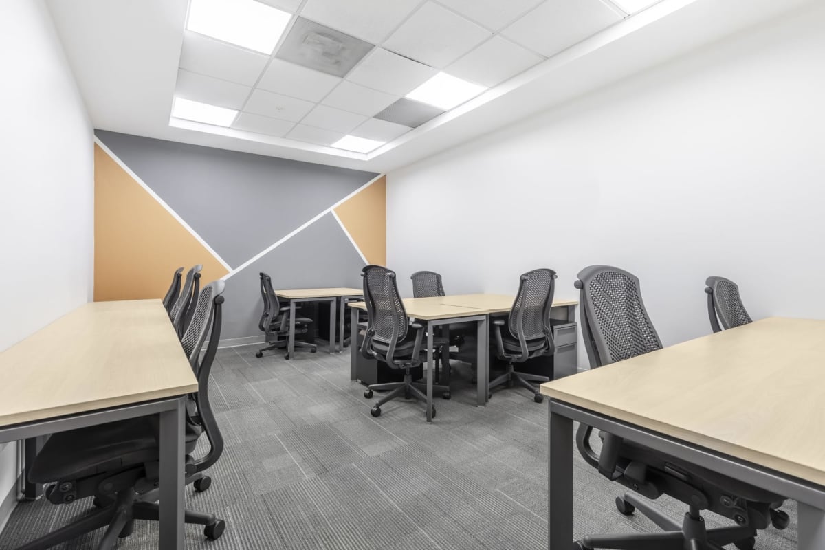 Furnished modern shared office workspace with ergonomic chairs in Tower Financial Center Panama City
