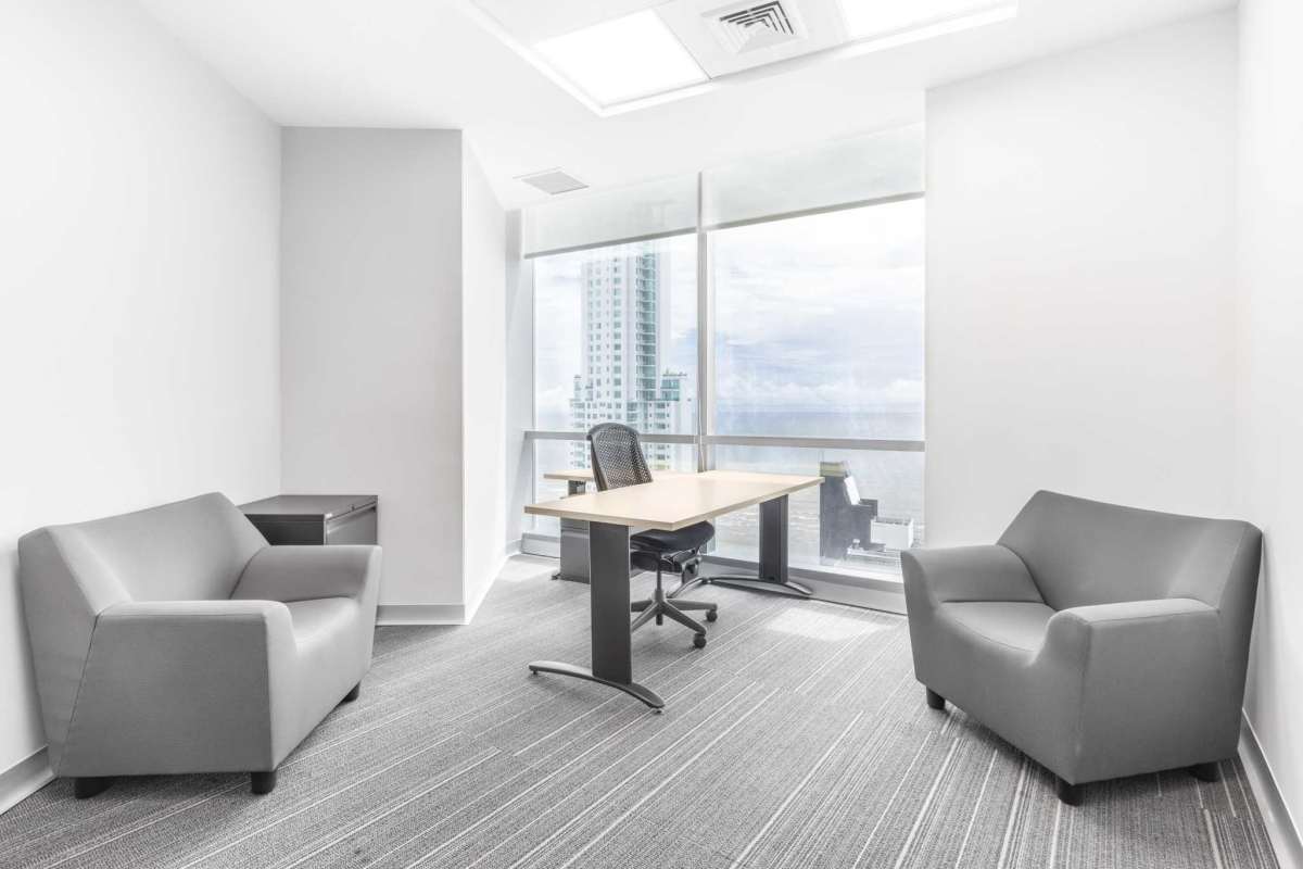 Modern conference meeting room with city views in Costa del Este Financial Park Tower Panama