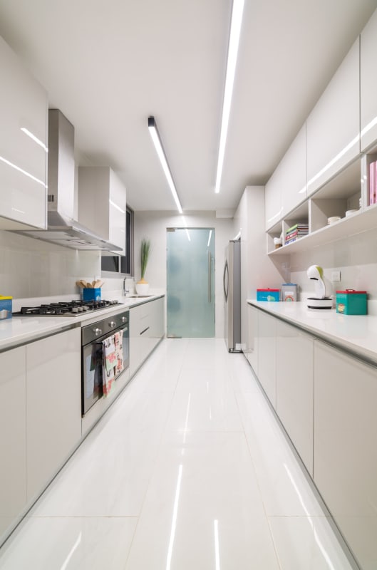 Spacious bedroom with floor-to-ceiling windows, upholstered bed PH Cangrejo Suites El Cangrejo Panama