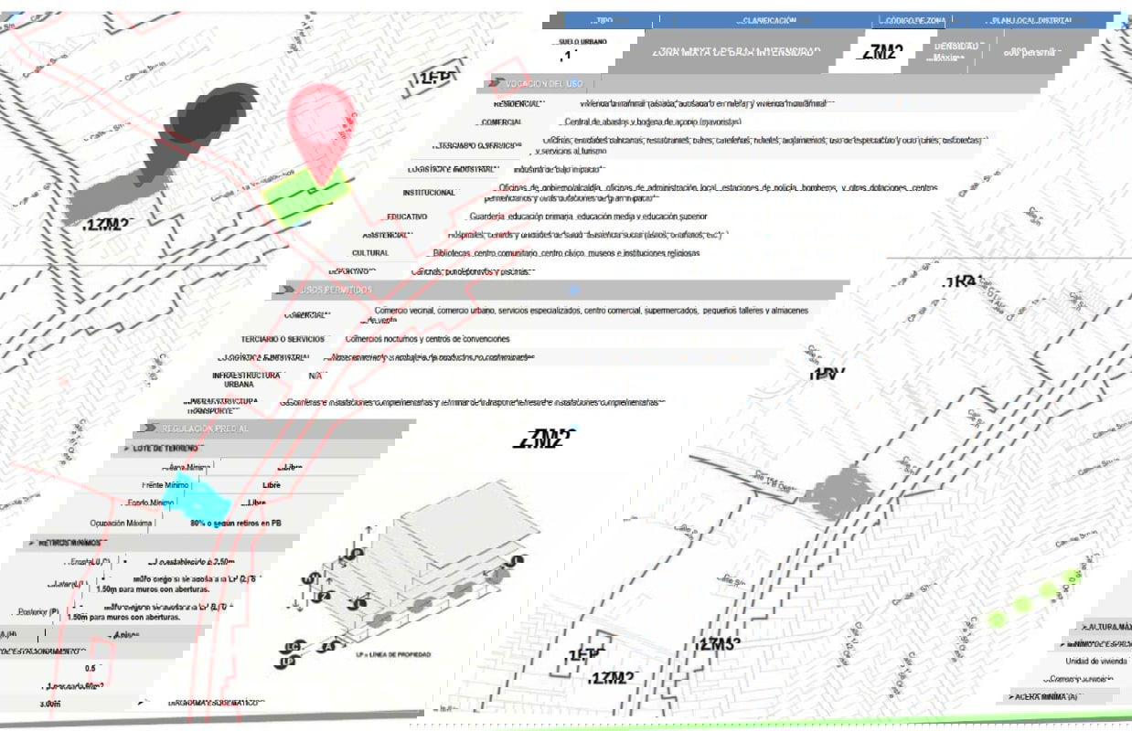 Aerial map showing commercial land parcel on Avenida José Agustín Arango in Villalobos, Pedregal Panama City