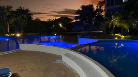 Sandy Pacific beachfront with ocean waves near PH Riomar Panama