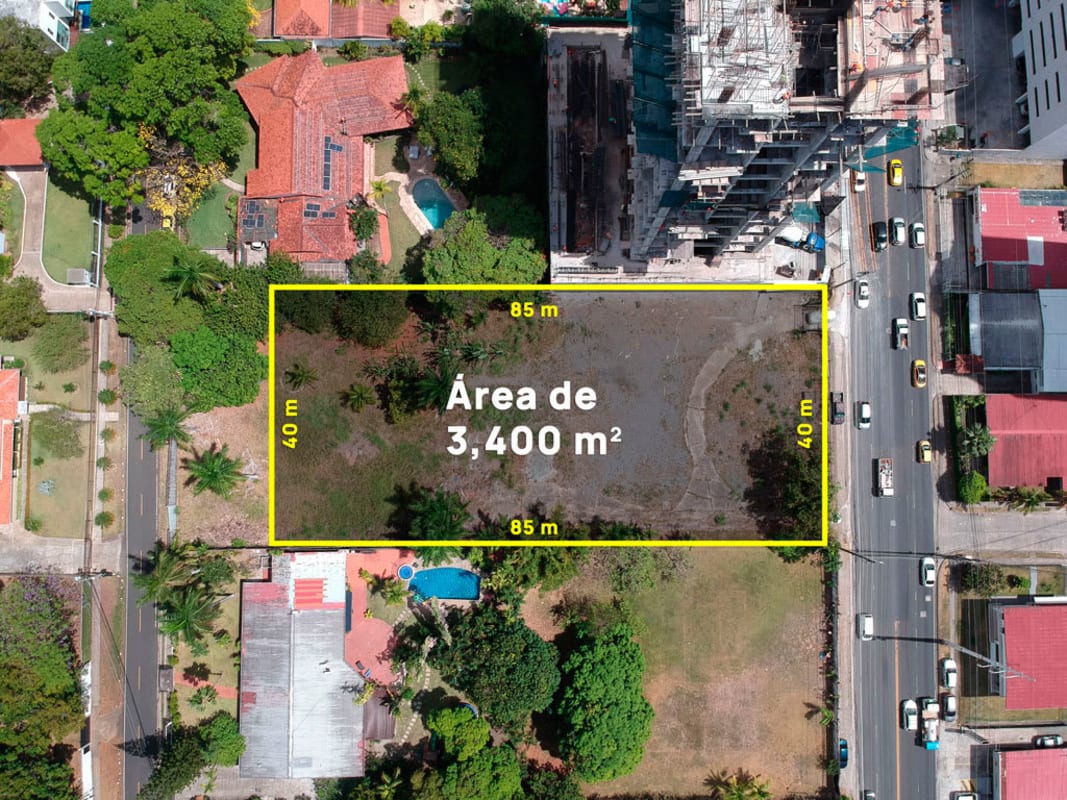 Coastal cityscape with vacant lot and skyline in Altos del Golf Panama