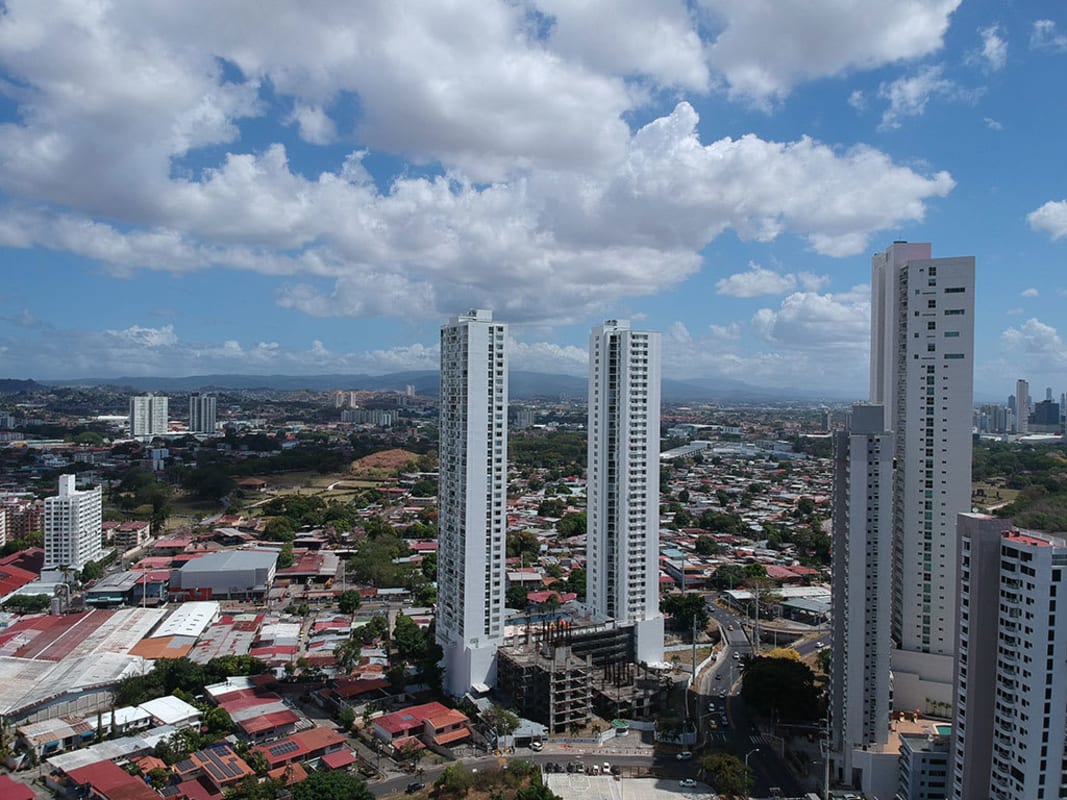Altos del Golf development site with city skyline view Panama