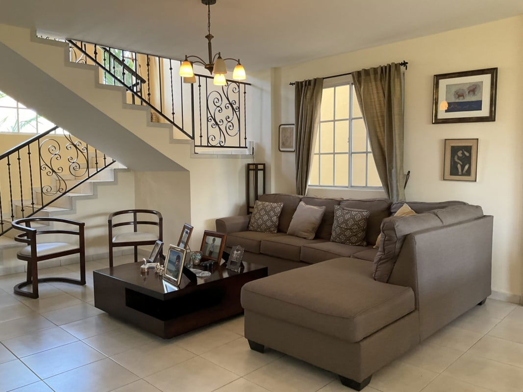 Spacious kitchen wood cabinets marble countertop stainless appliances casa Castel Novo Panama