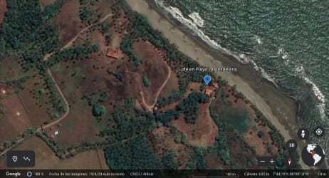 Aerial view of beach property La Candelaria Pocrí Panama with 75m ocean front